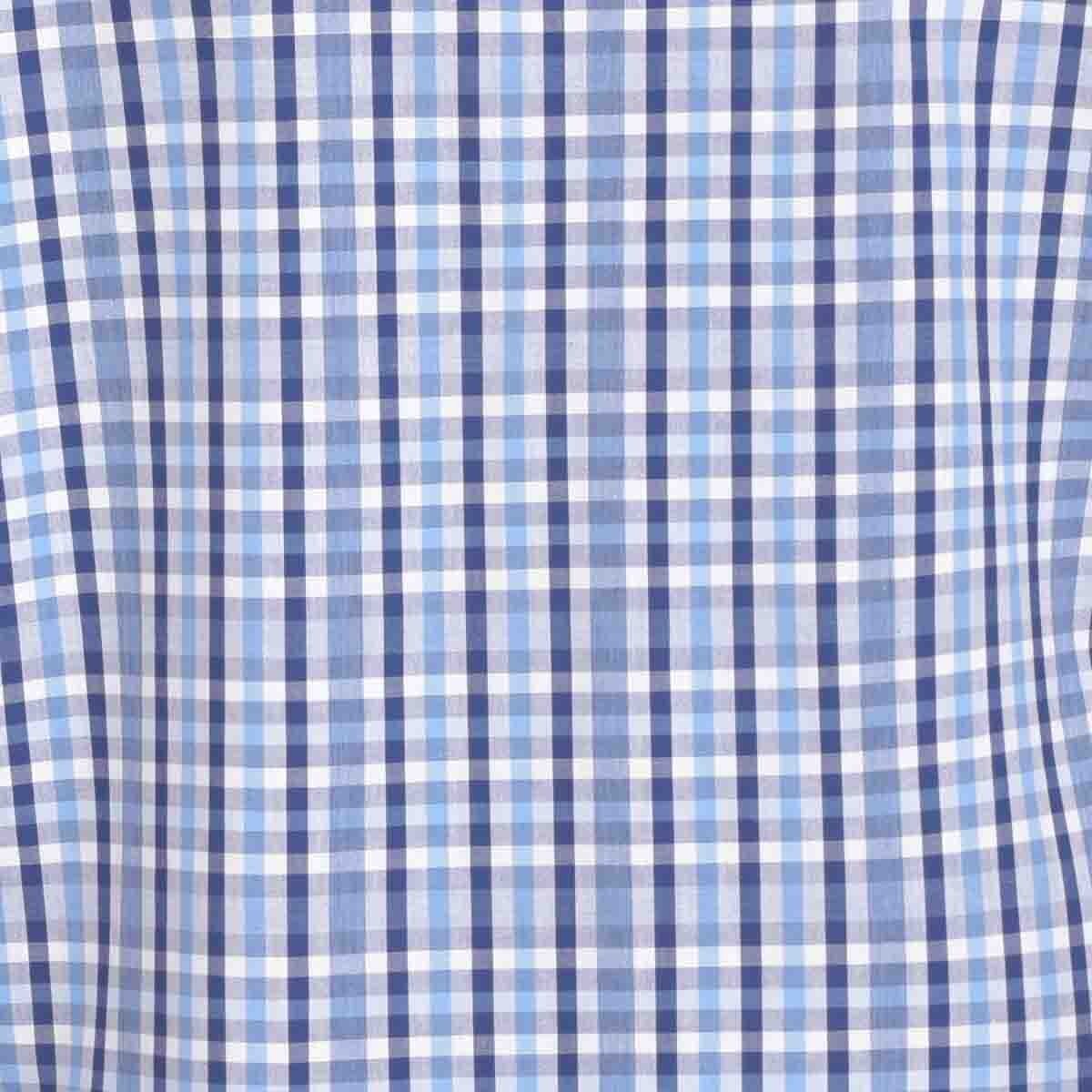 Camisa Manga Larga Casual a Cuadros Azul Carlo Corinto