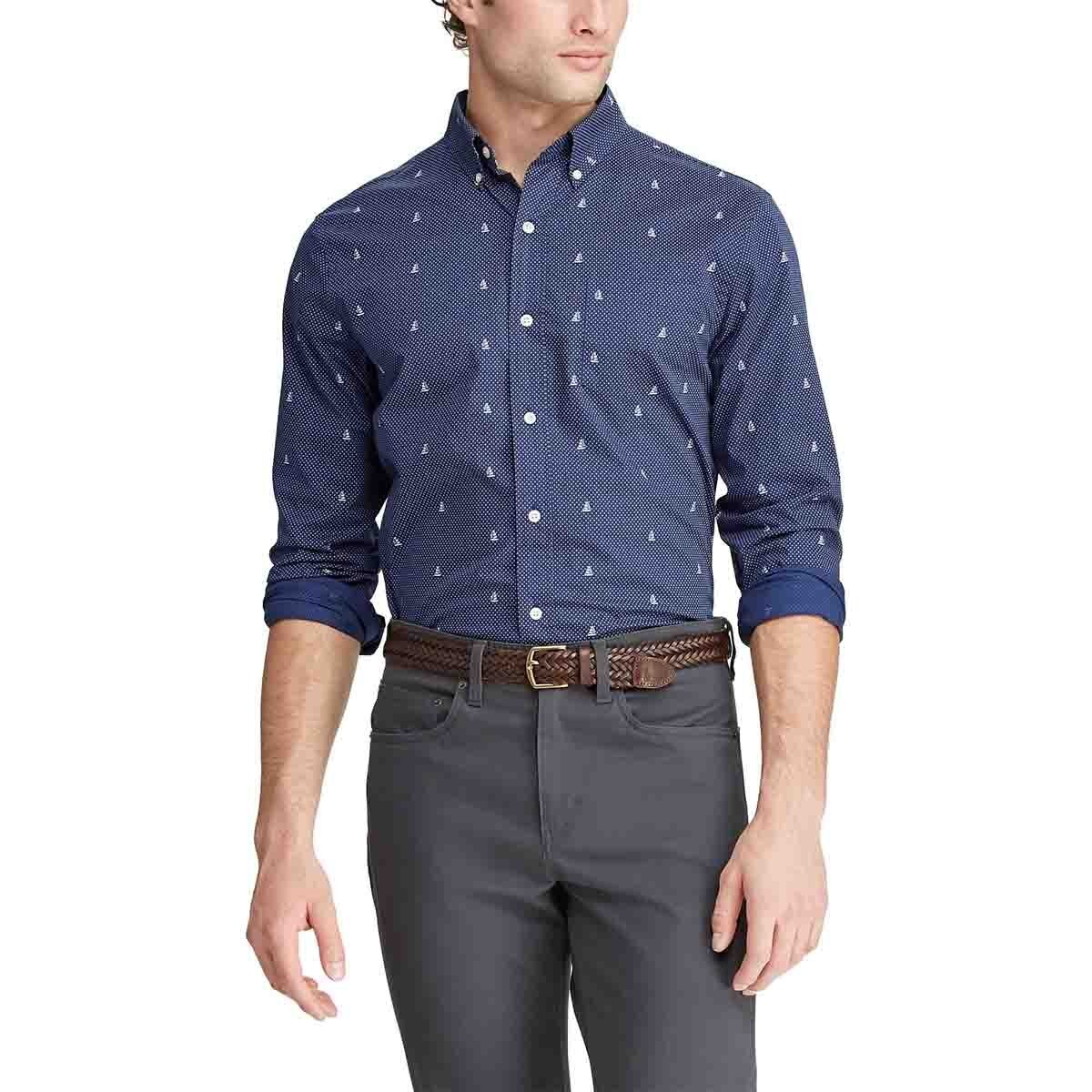 Camisa Slim Manga Larga Color Azul Chaps