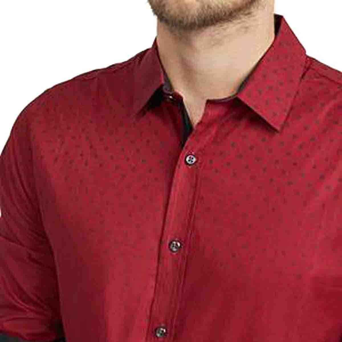 Camisa Manga Larga Color Rojo G By Guess