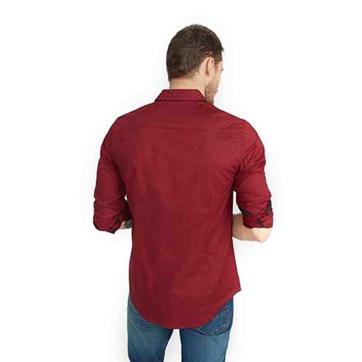 Camisa Manga Larga Color Rojo G By Guess