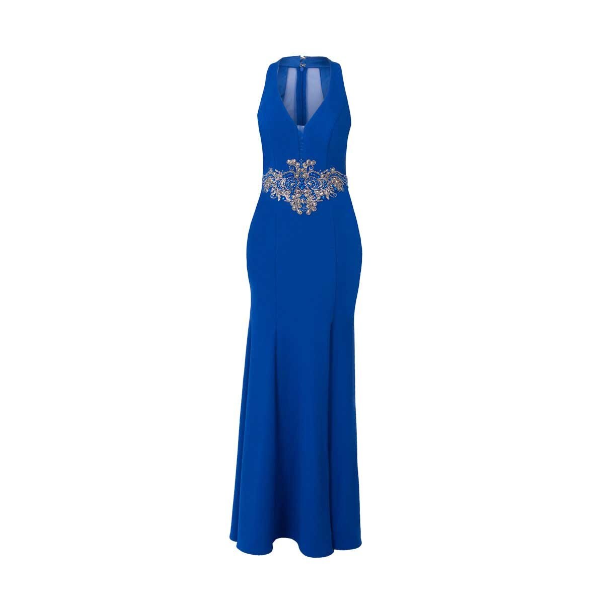 Vestido de Fiesta con Abertura y Adorno en Cintura Noshe