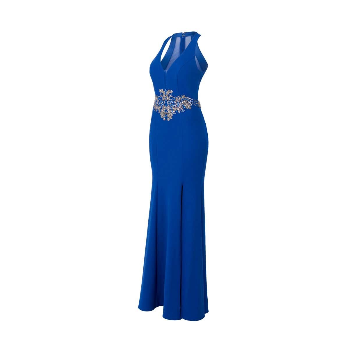 Vestido de Fiesta con Abertura y Adorno en Cintura Noshe
