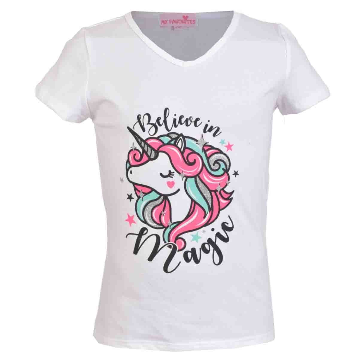 T-Shirt Estampada Cuello V Manga Corta My Favorite