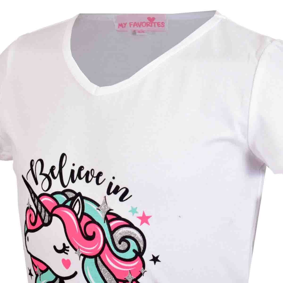 T-Shirt Estampada Cuello V Manga Corta My Favorite