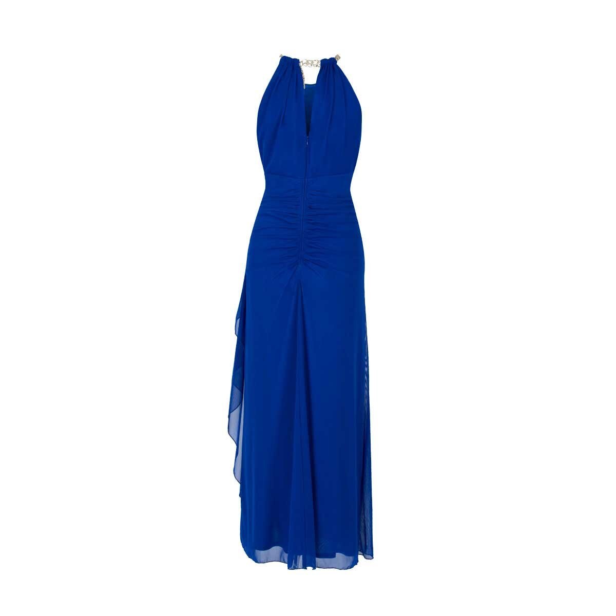 Vestido de Fiesta Largo Halter con Cadena en Cuello Noshe