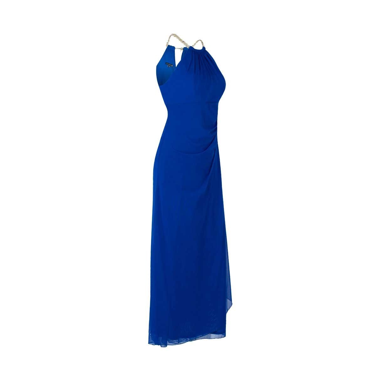 Vestido de Fiesta Largo Halter con Cadena en Cuello Noshe