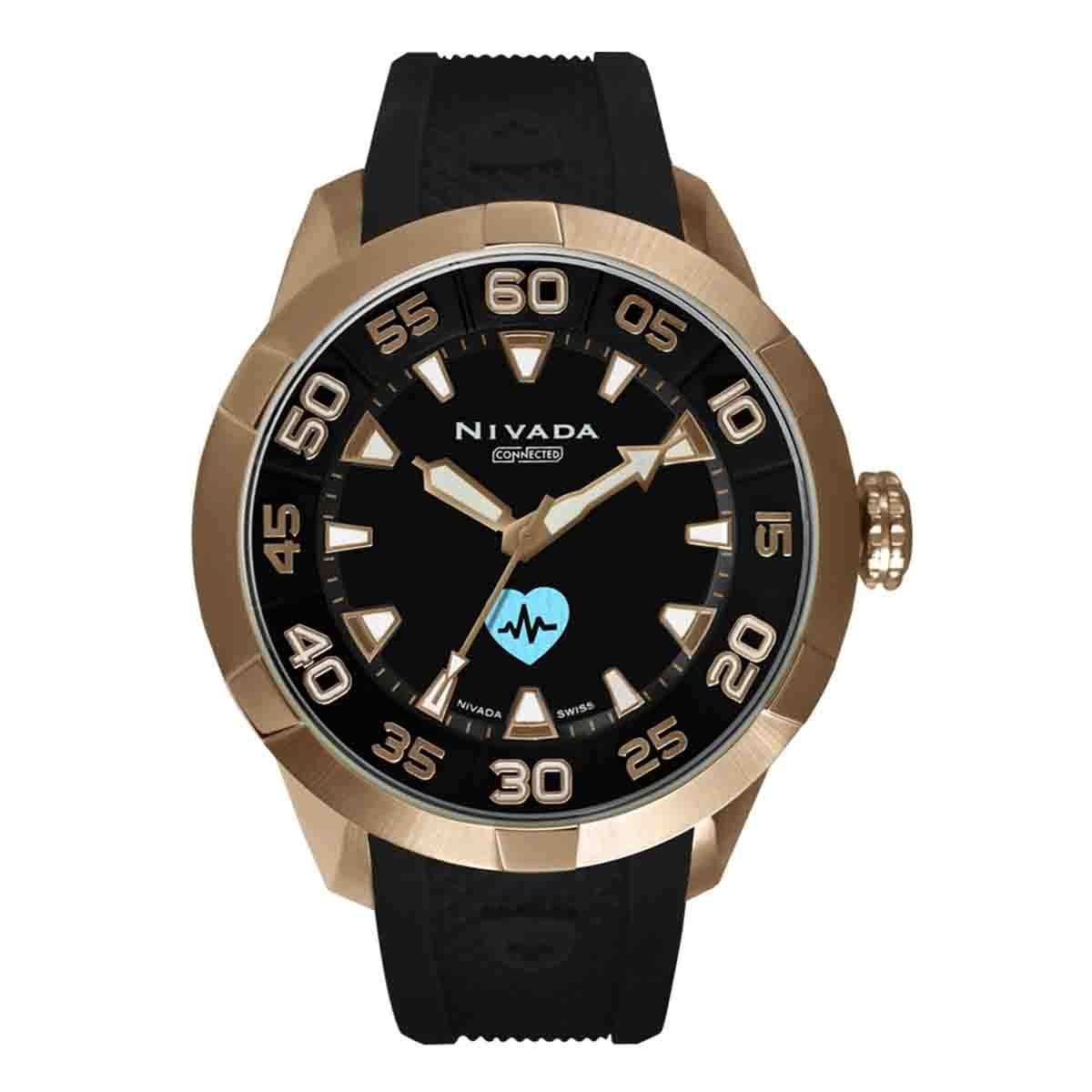 Reloj Unisex Color Negro y Oro Rosado Nivada
