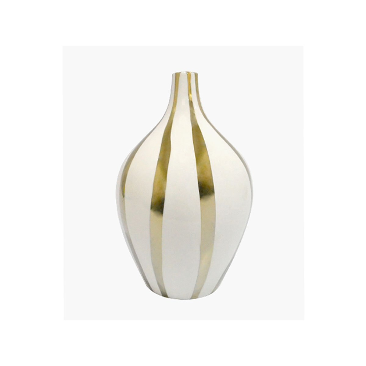 Florero Blanco/dorado House & Home