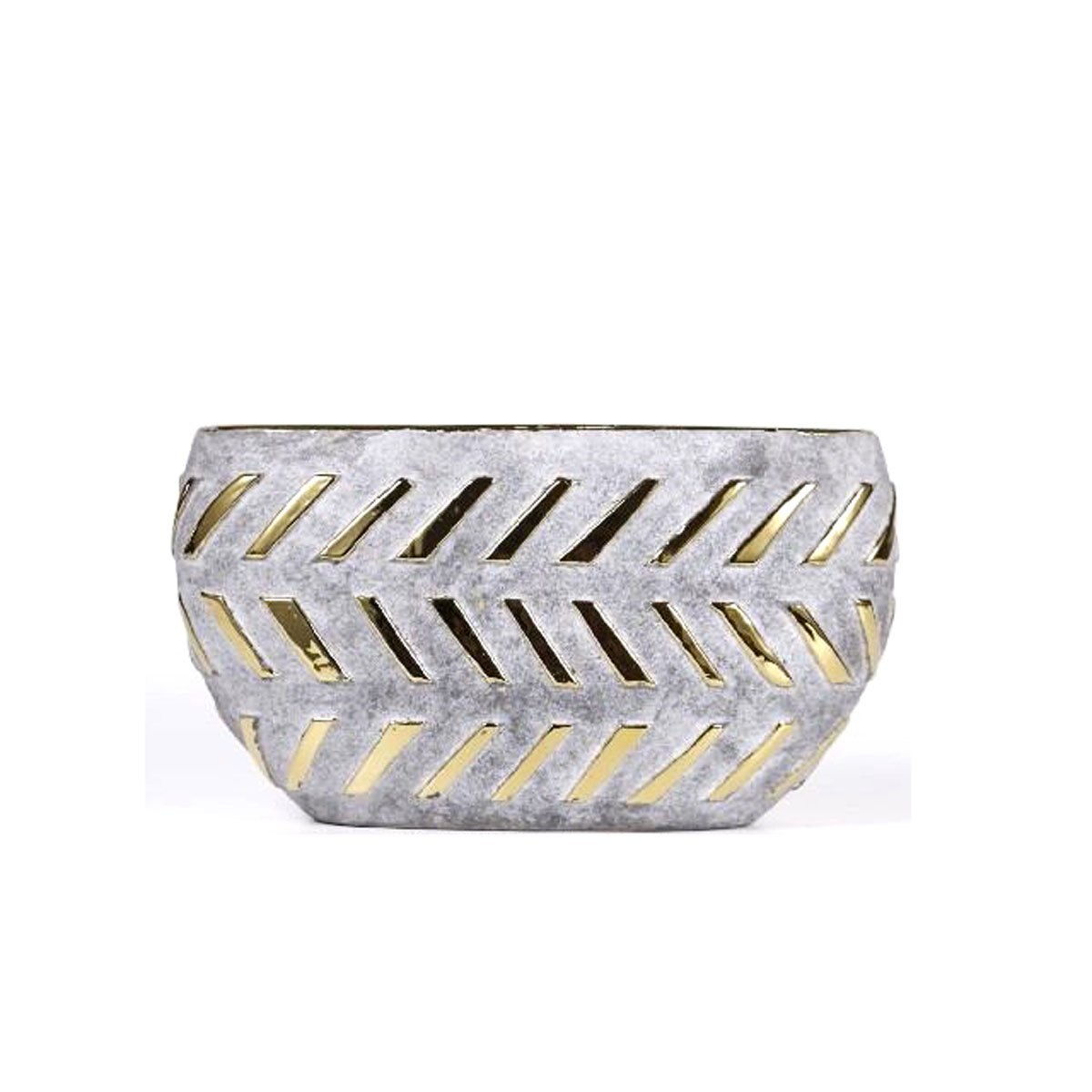 Macetero Decorativo Gris/dorado House & Home