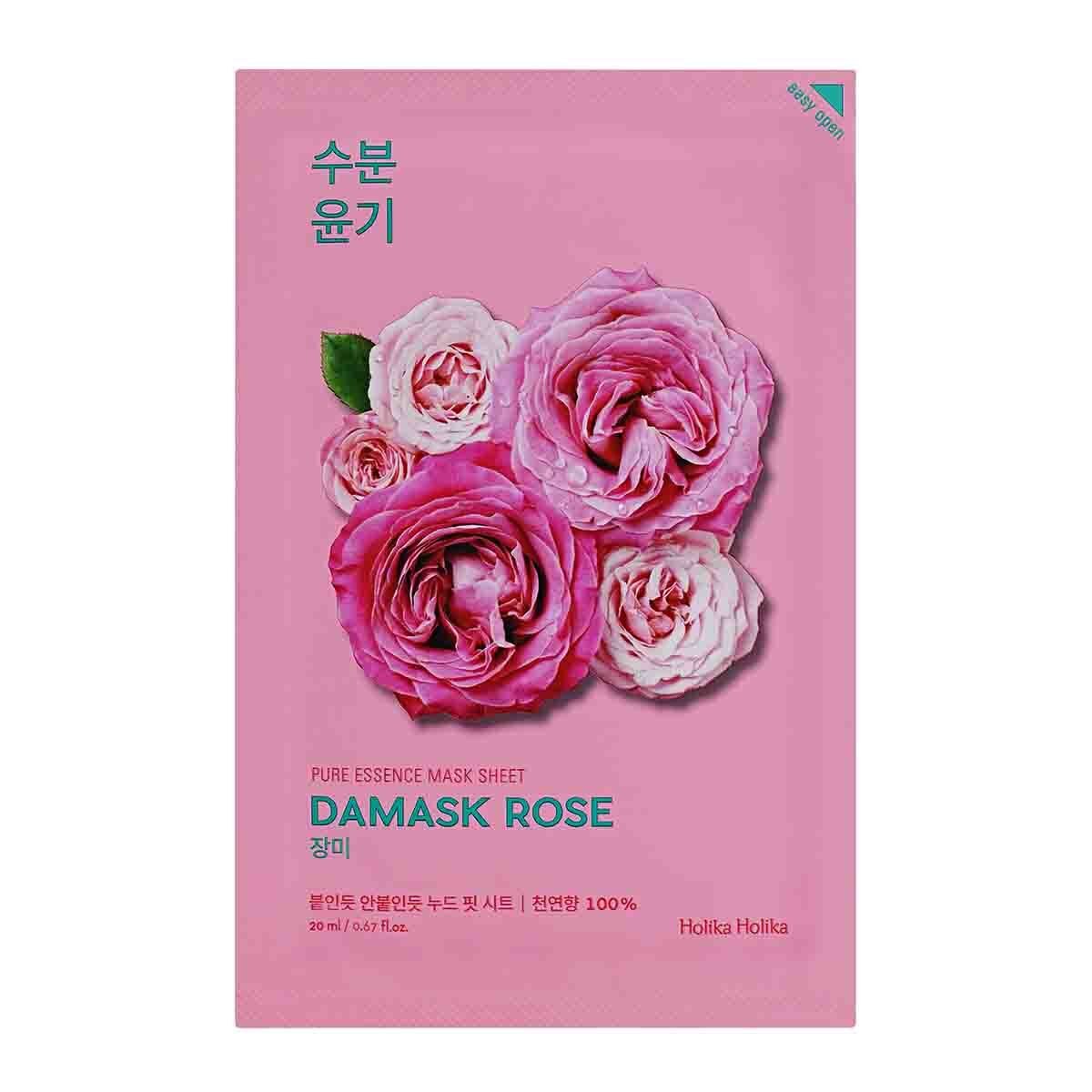 Mascarilla Hidratante Holika Holika Pure Essence Rosa Damasko