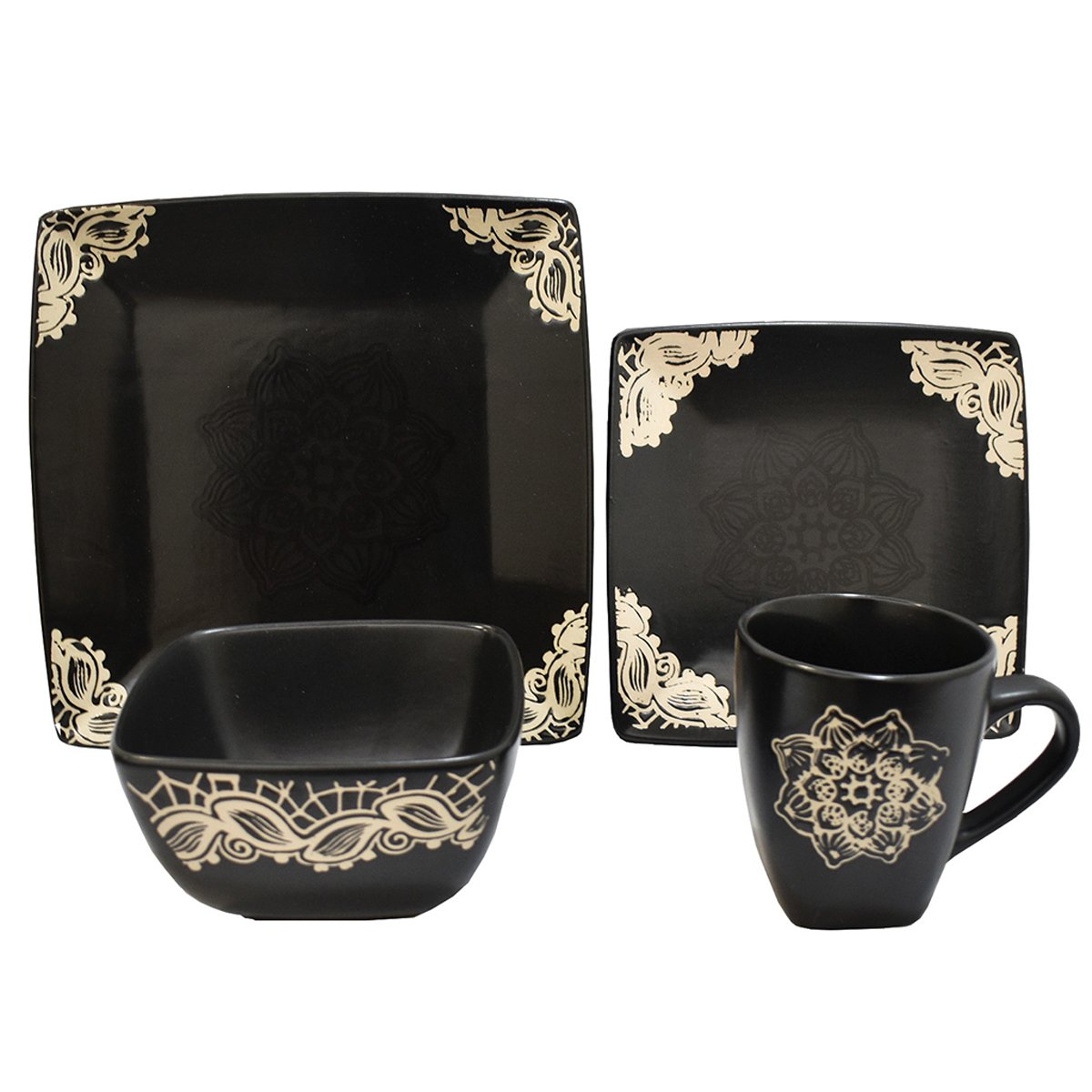 Vajilla 16 Piezas Stoneware Mándala Distinto