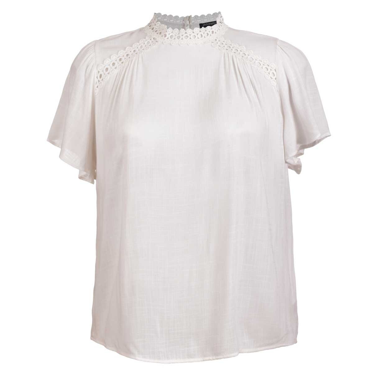 Blusa para Dama Cuello Mao con Encaje Philosophy Jr Plus