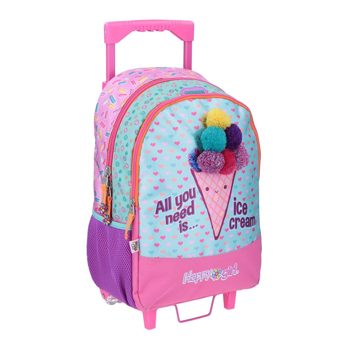 Mochila C/r Kegel Rosa Happy Girl Chenson