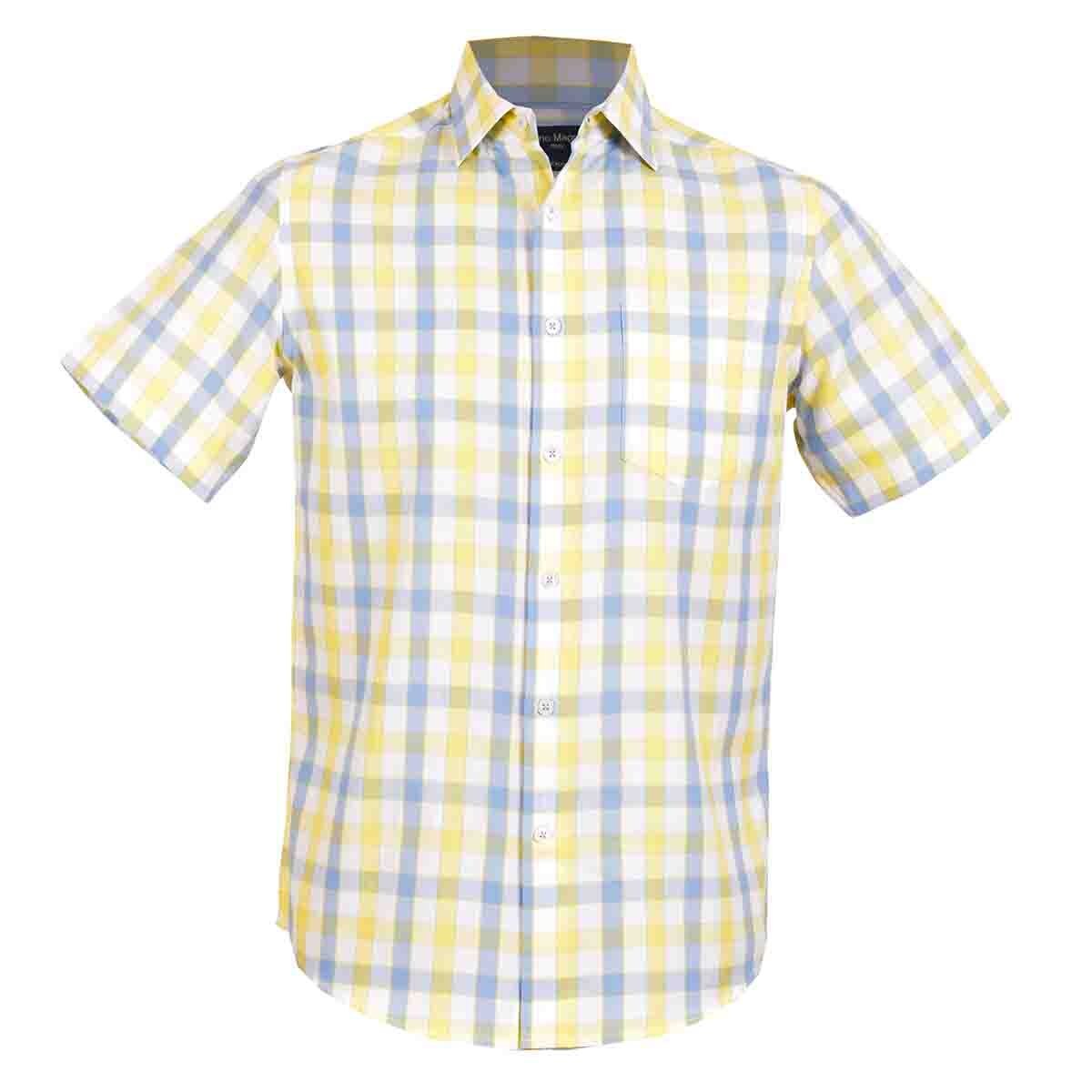 Camisa Manga Corta Color Amarillo Bruno Magnani