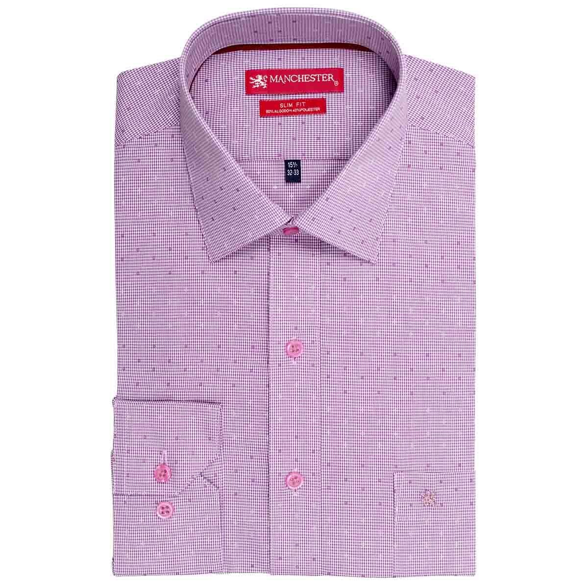 Camisa de Vestir Morada Slim Fit Manchester para Caballero