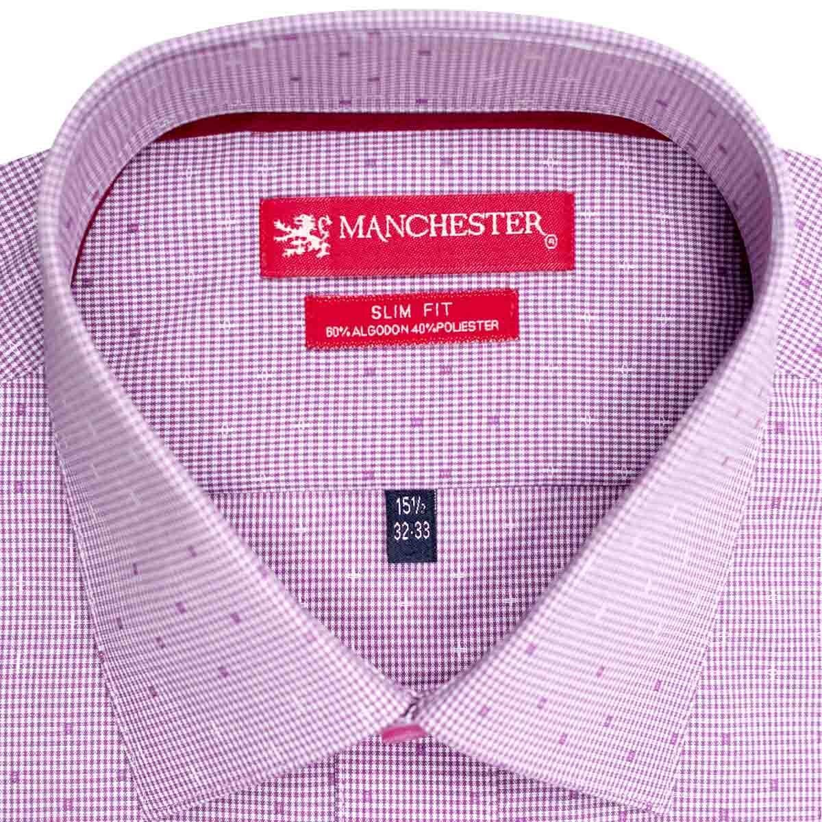 Camisa de Vestir Morada Slim Fit Manchester para Caballero
