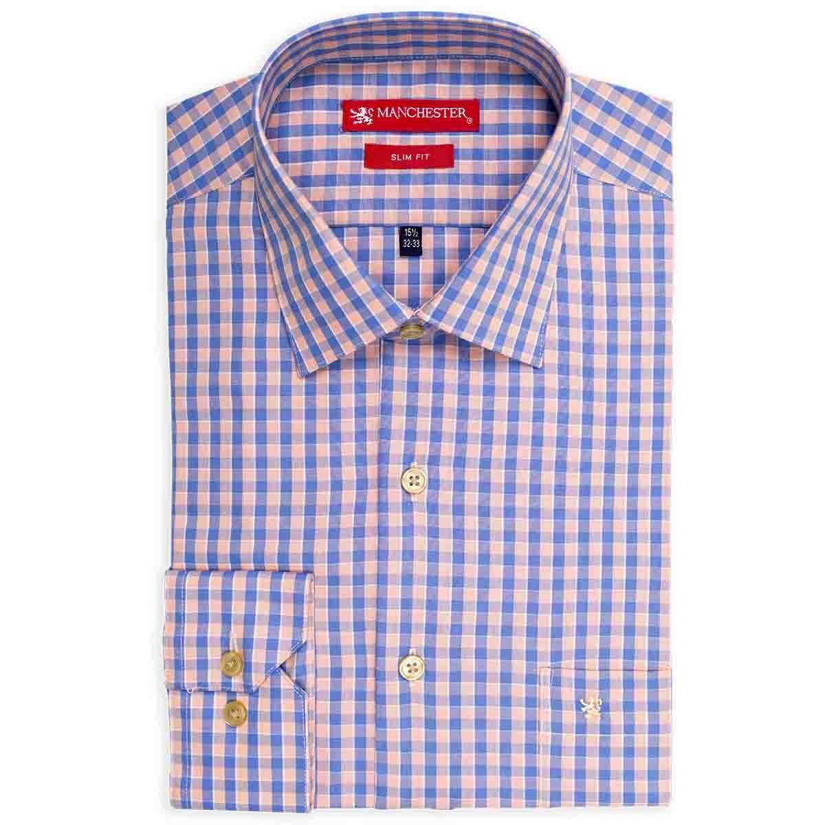 Camisa de Vestir Slim Fit Rosa Combinado Manchester para Caballero