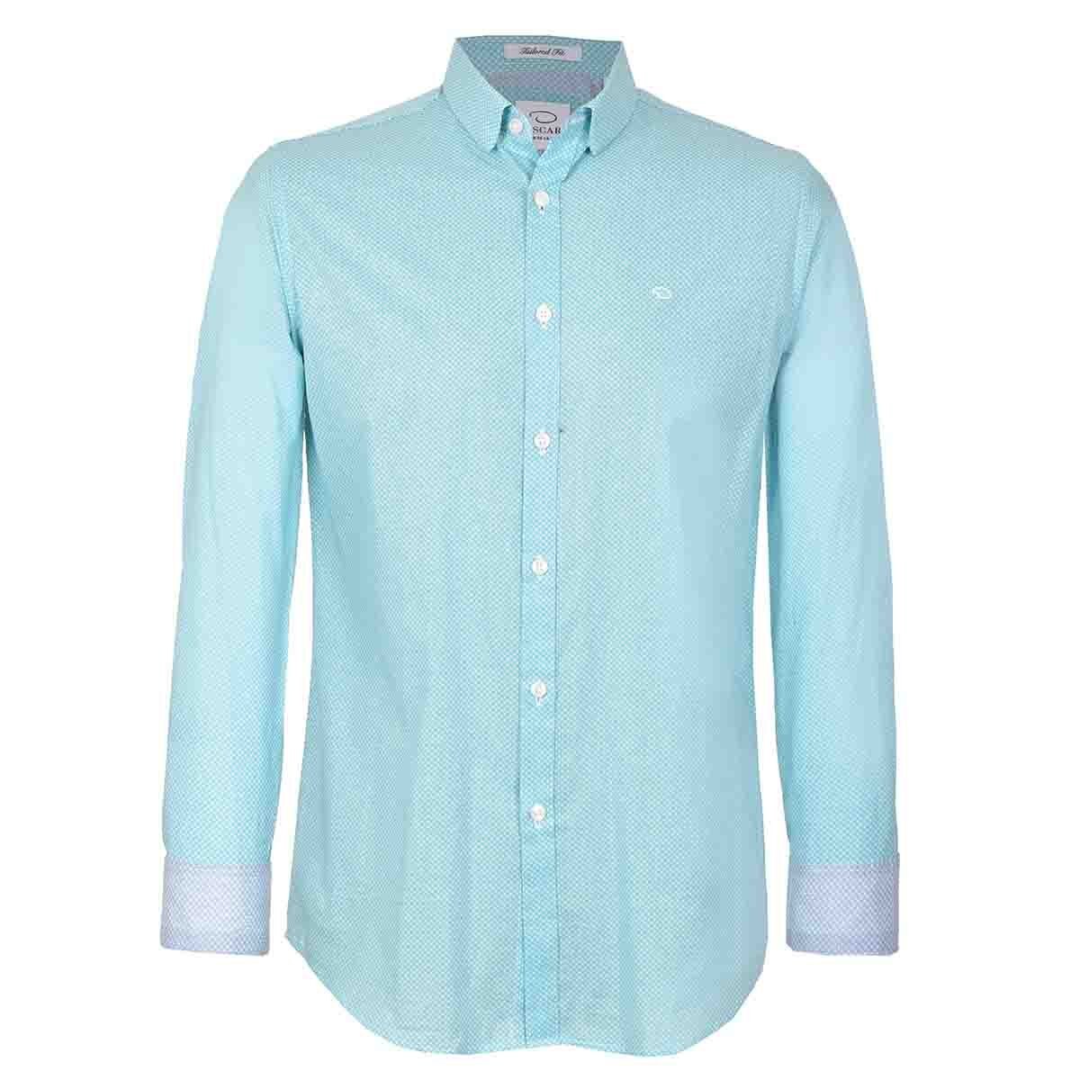Camisa Manga Corta Color Azul Oscar de la Renta