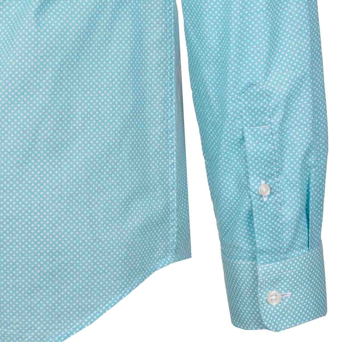 Camisa Manga Corta Color Azul Oscar de la Renta