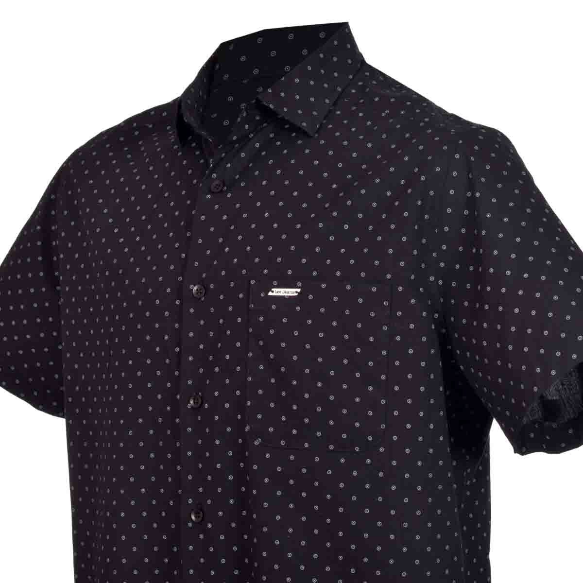 Camisa Fitted Manga Corta Color Negro Lee