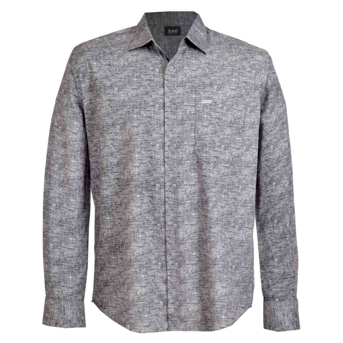 Camisa Fitted Manga Larga Color Negro Lee