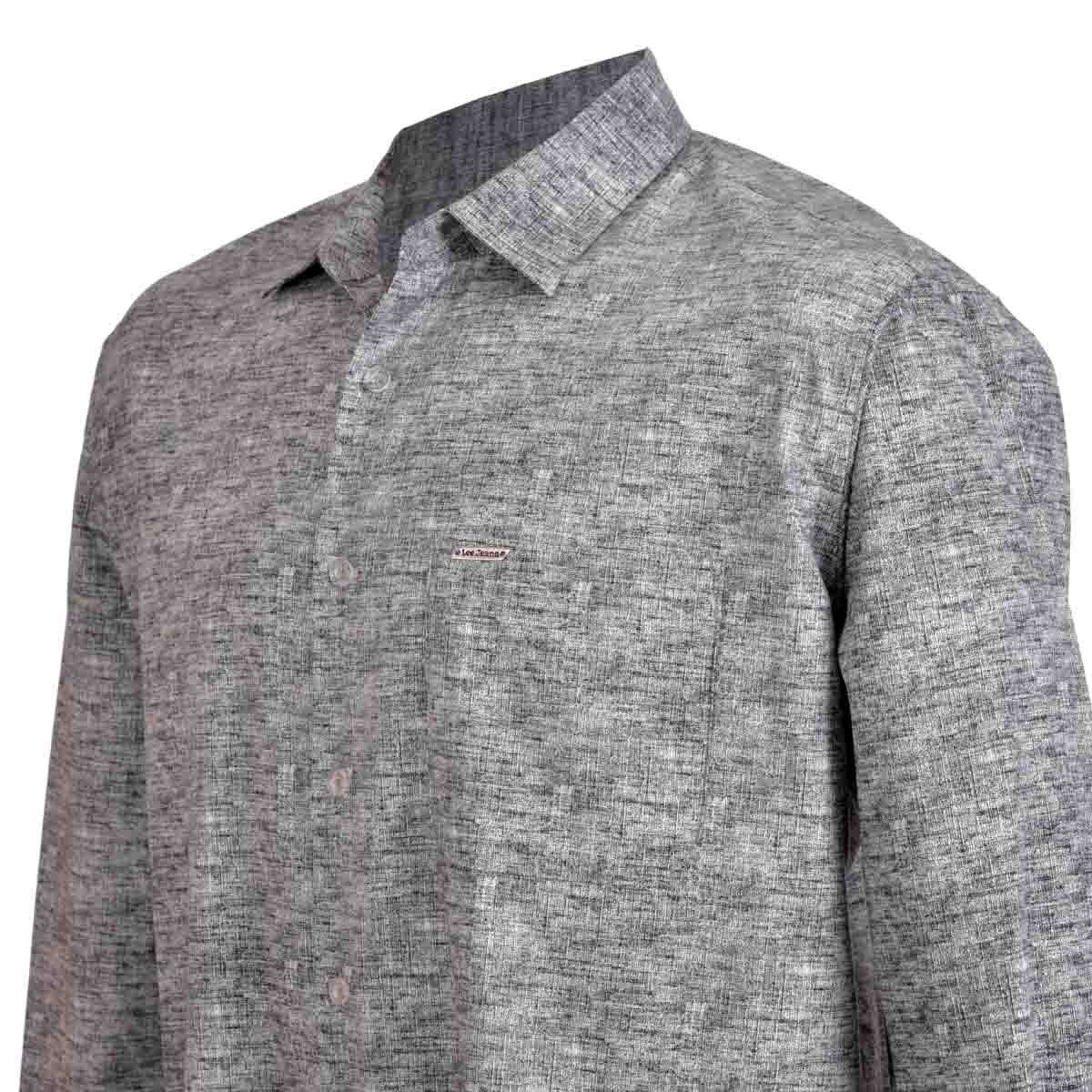 Camisa Fitted Manga Larga Color Negro Lee