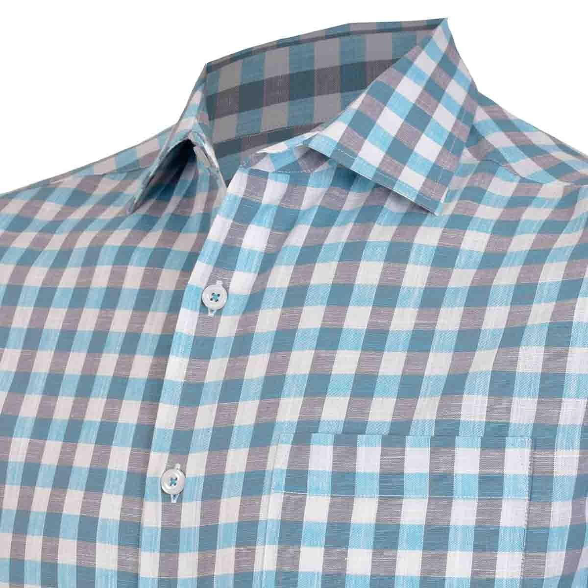 Camisa Manga Corta Color Azul Bruno Magnani para Caballero