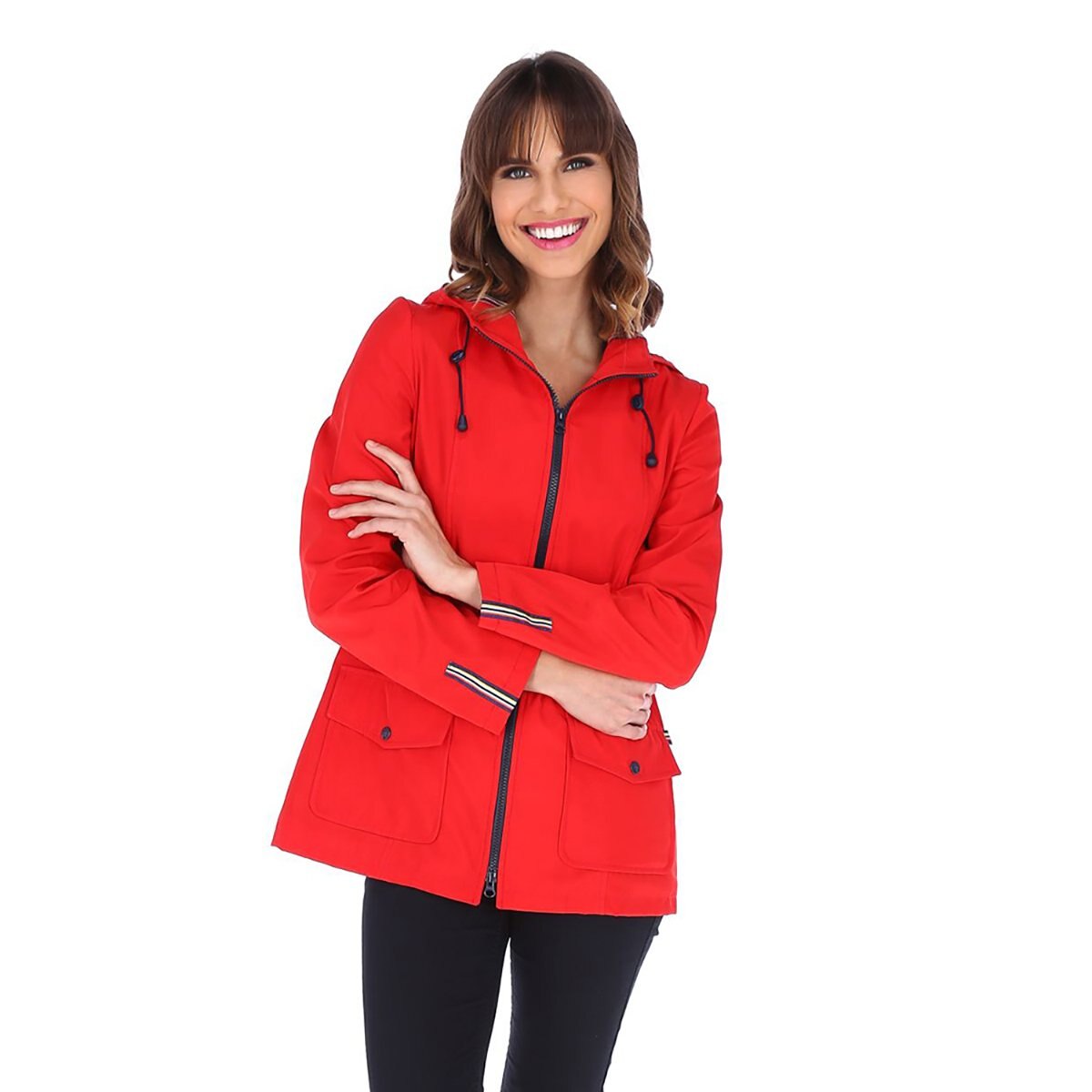 Gabardina con Cinta de Adorno en Capucha Shyla