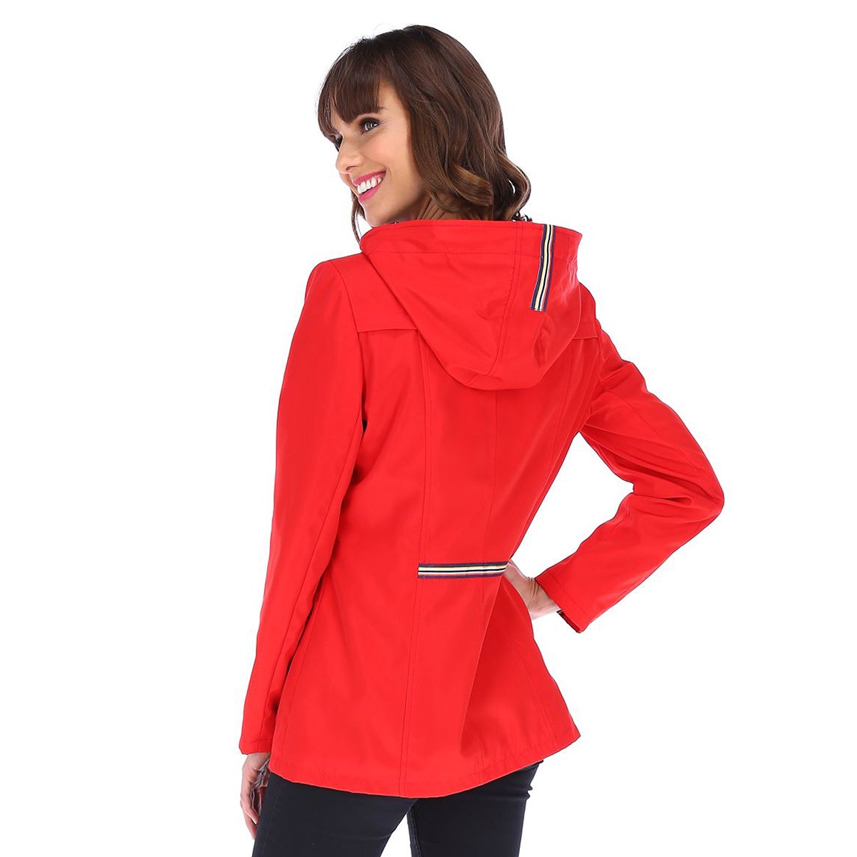 Gabardina con Cinta de Adorno en Capucha Shyla