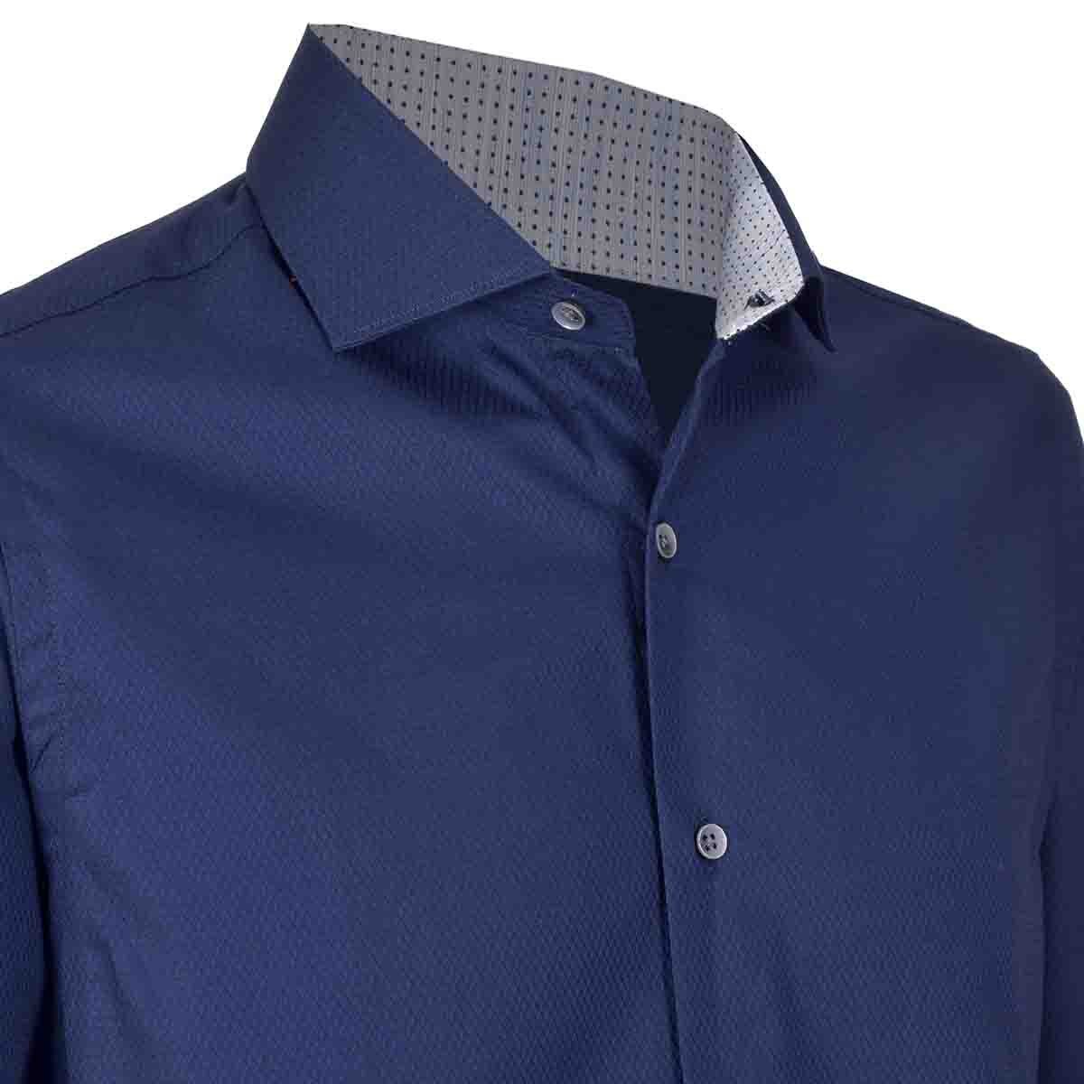 Camisa de Vestir Therin Color Azul Carlo Corinto Slim Fit