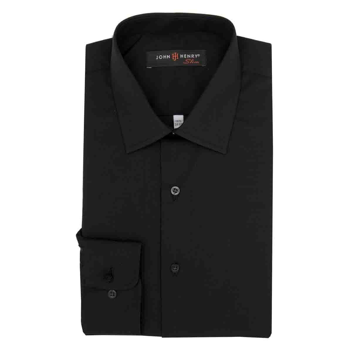 Camisa de Vestir Color Negro John Henry