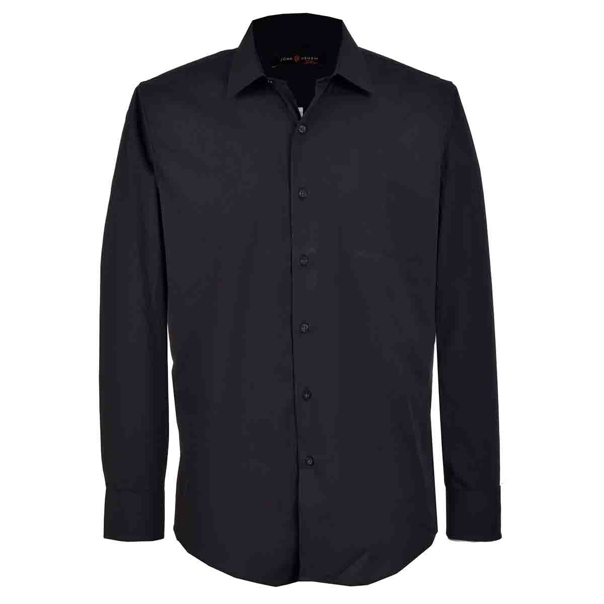 Camisa de Vestir Color Negro John Henry