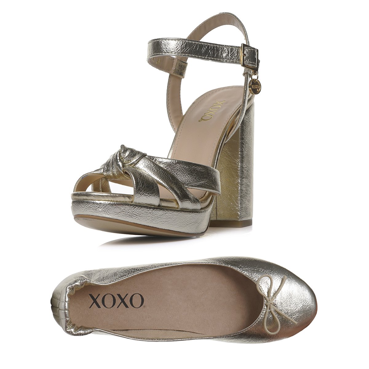 Sandalia Plata con Plataforma Kit Fiesta Xoxo
