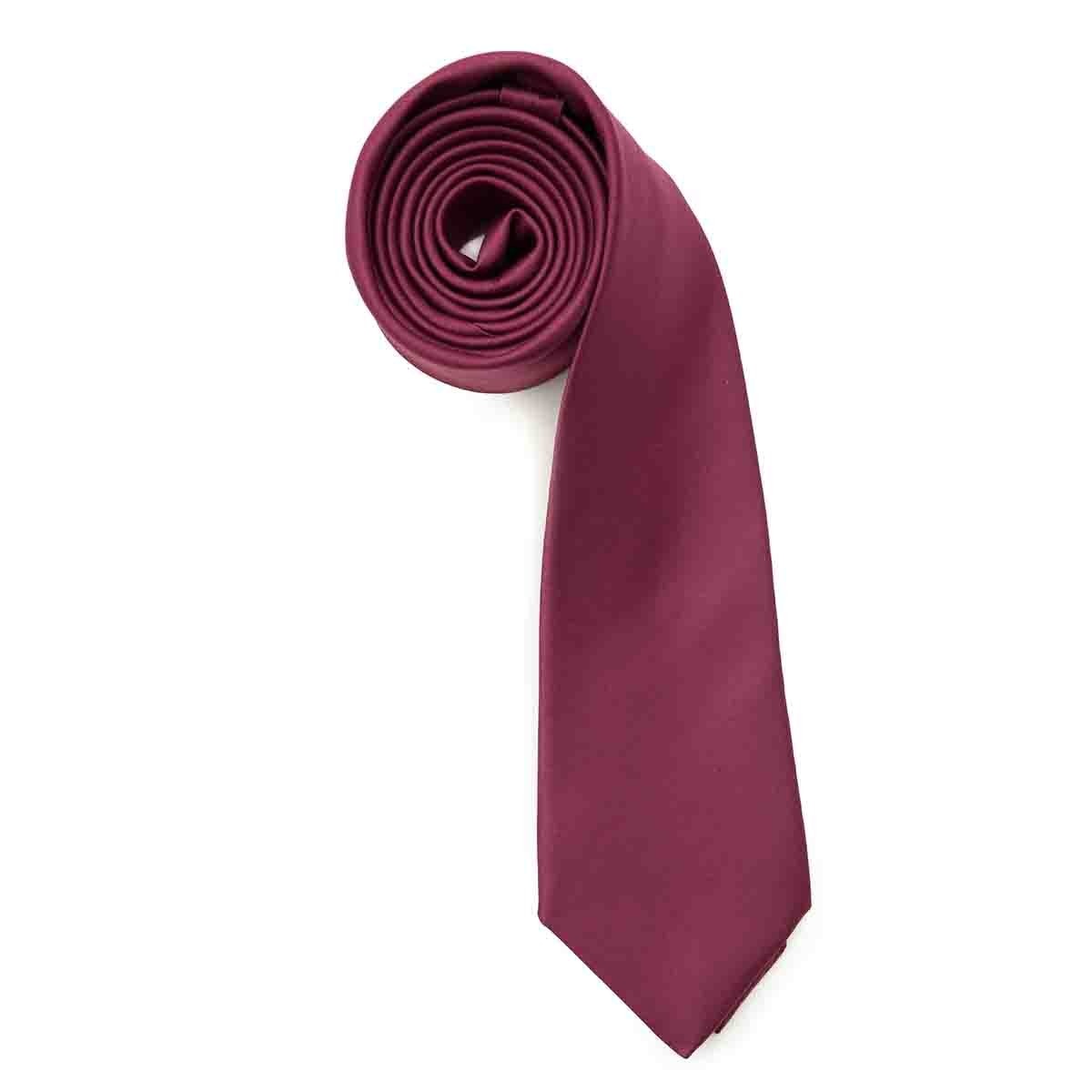 Corbata Color Vino de Poliéster Carlo Corinto