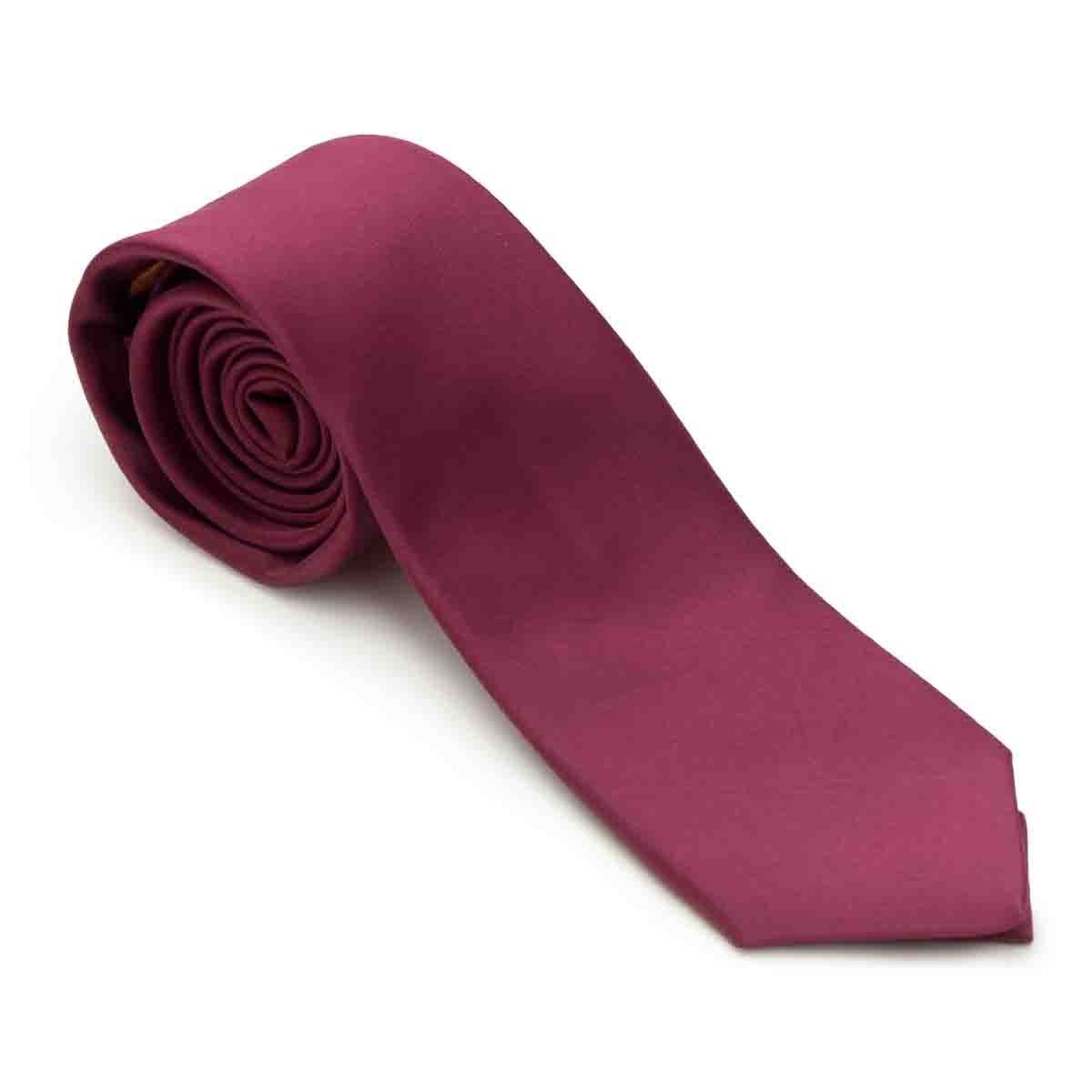 Corbata Color Vino de Poliéster Carlo Corinto