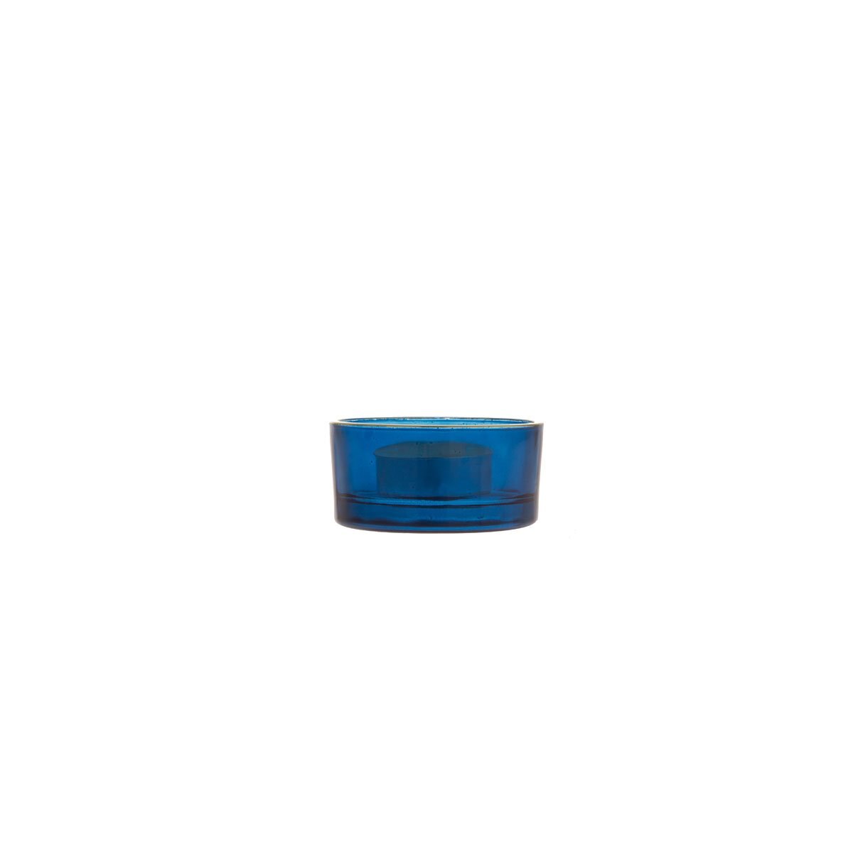 Home Nature Porta Velas de Cristal Azul