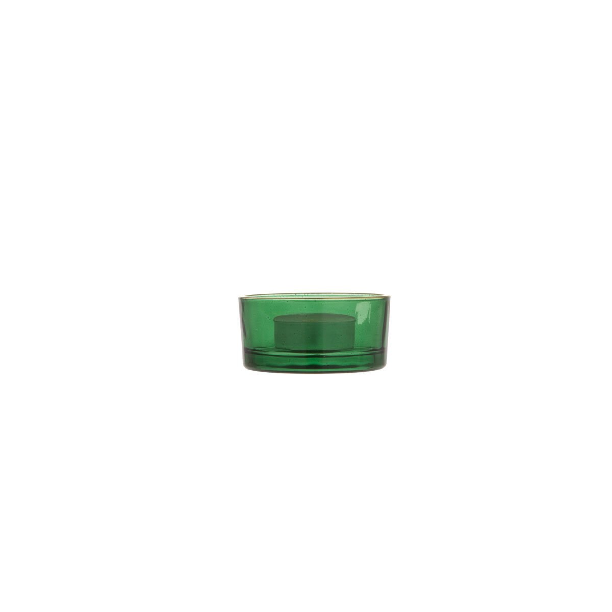 Home Nature Porta Velas de Cristal Verde.