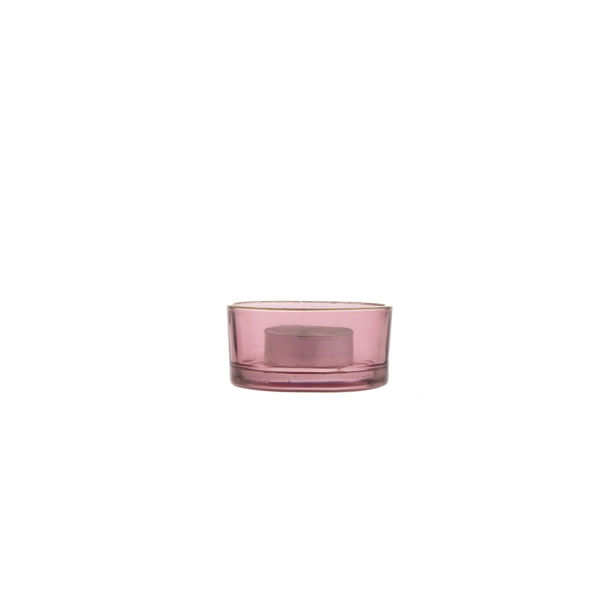 Home Nature Porta Velas de Cristal Rosa