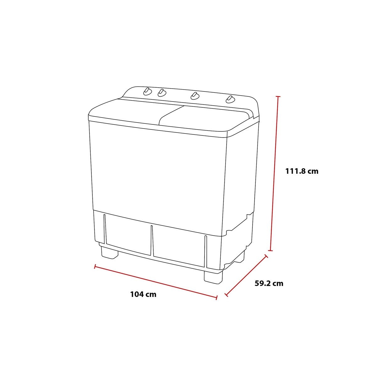 Lavadora de Doble Tina 19 Kg Daewoo