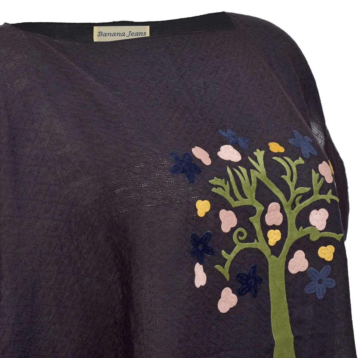 Blusa para Dama Cuadrada con Bordado Banana Jeans