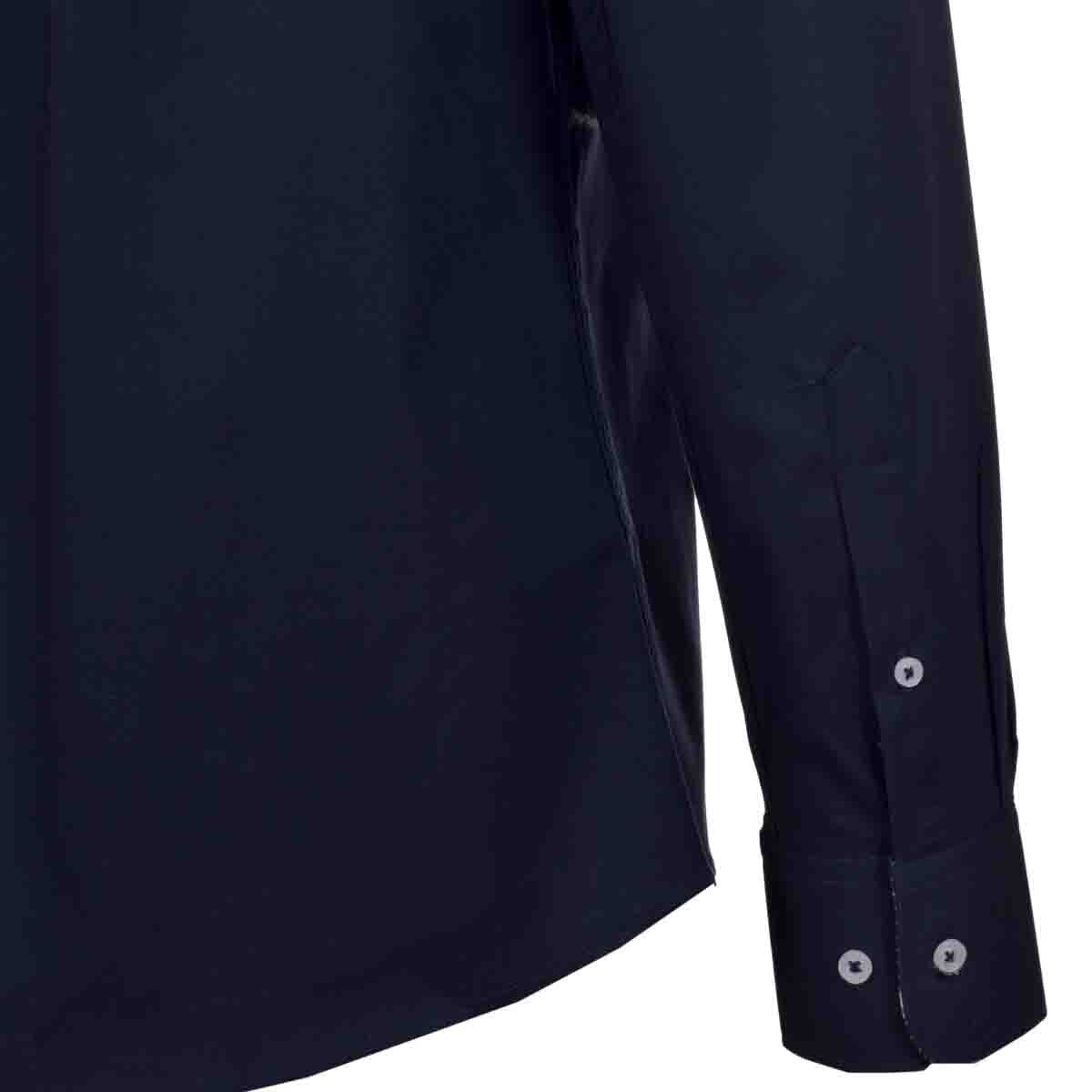 Camisa Slim Fit Strech Color Azul Obscuro Carlo Corinto