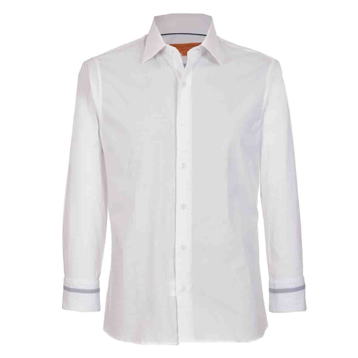 Camisa de Vestir Slim Fit Color Blanco Carlo Corinto