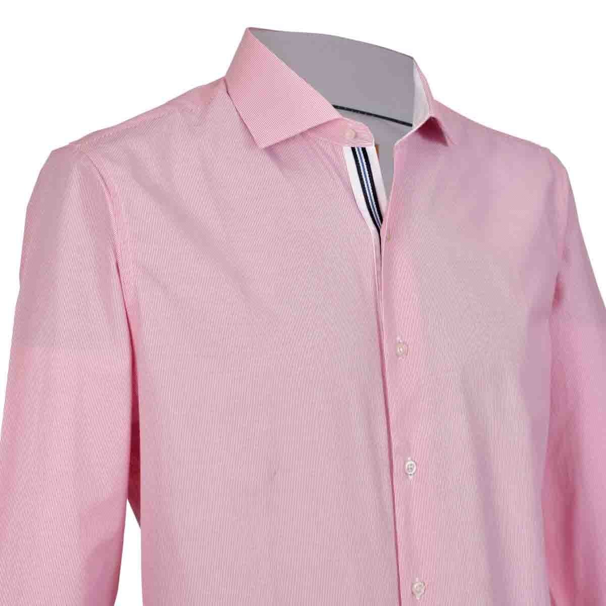 Camisa de Vestir Slim Fit Color Rojo Combinado Carlo Corinto