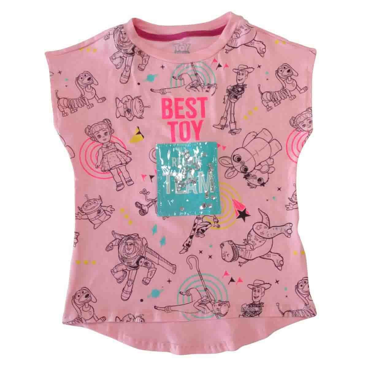 Playera Estampada al Frente con Aplicación Toy Story para Niña