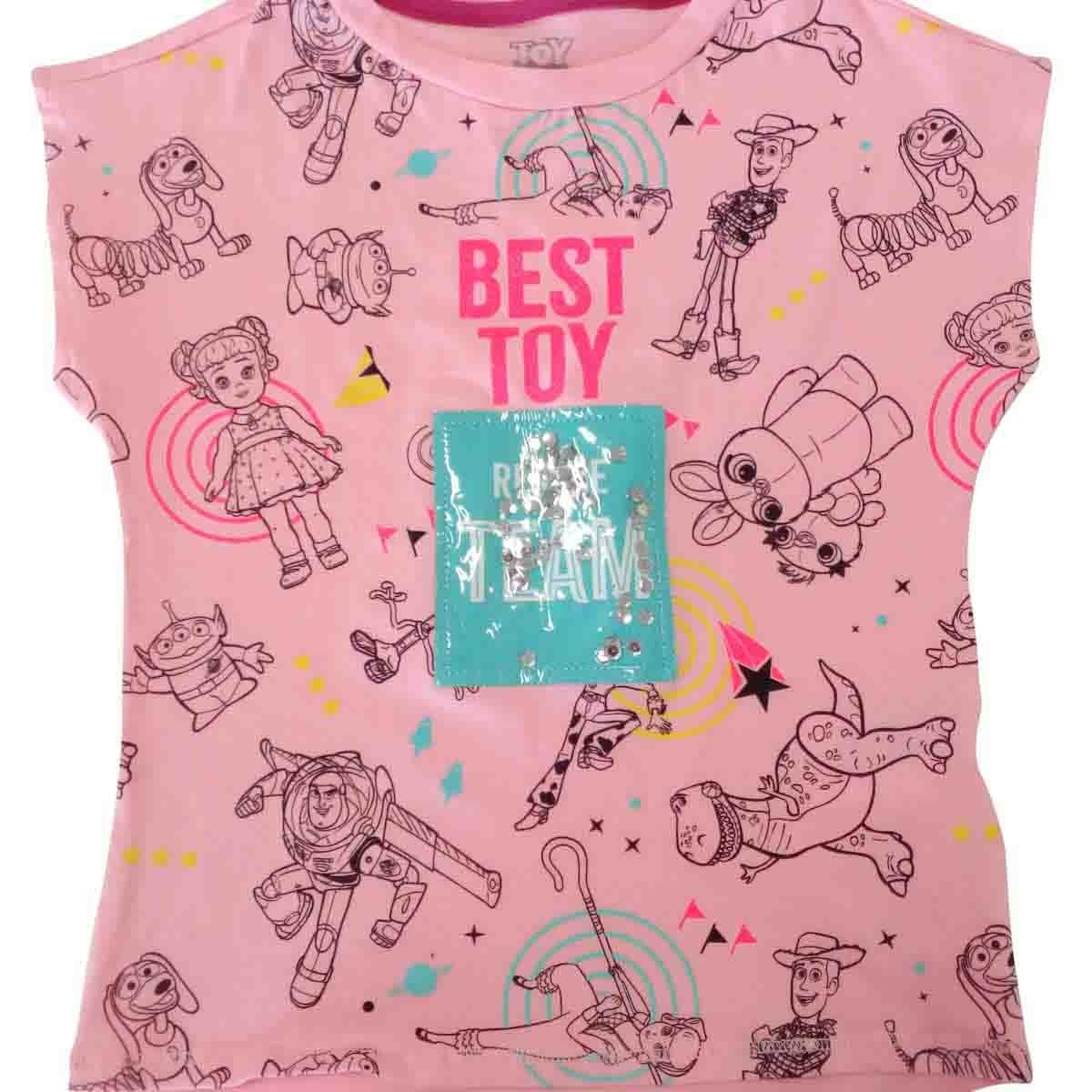 Playera Estampada al Frente con Aplicación Toy Story para Niña