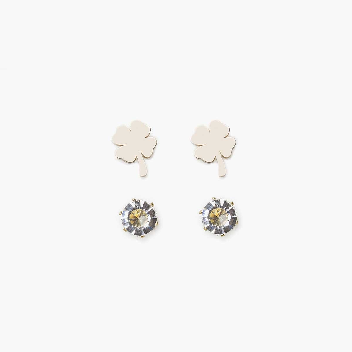 Set de Aretes 2 en 1 Dorado Wonder Charms