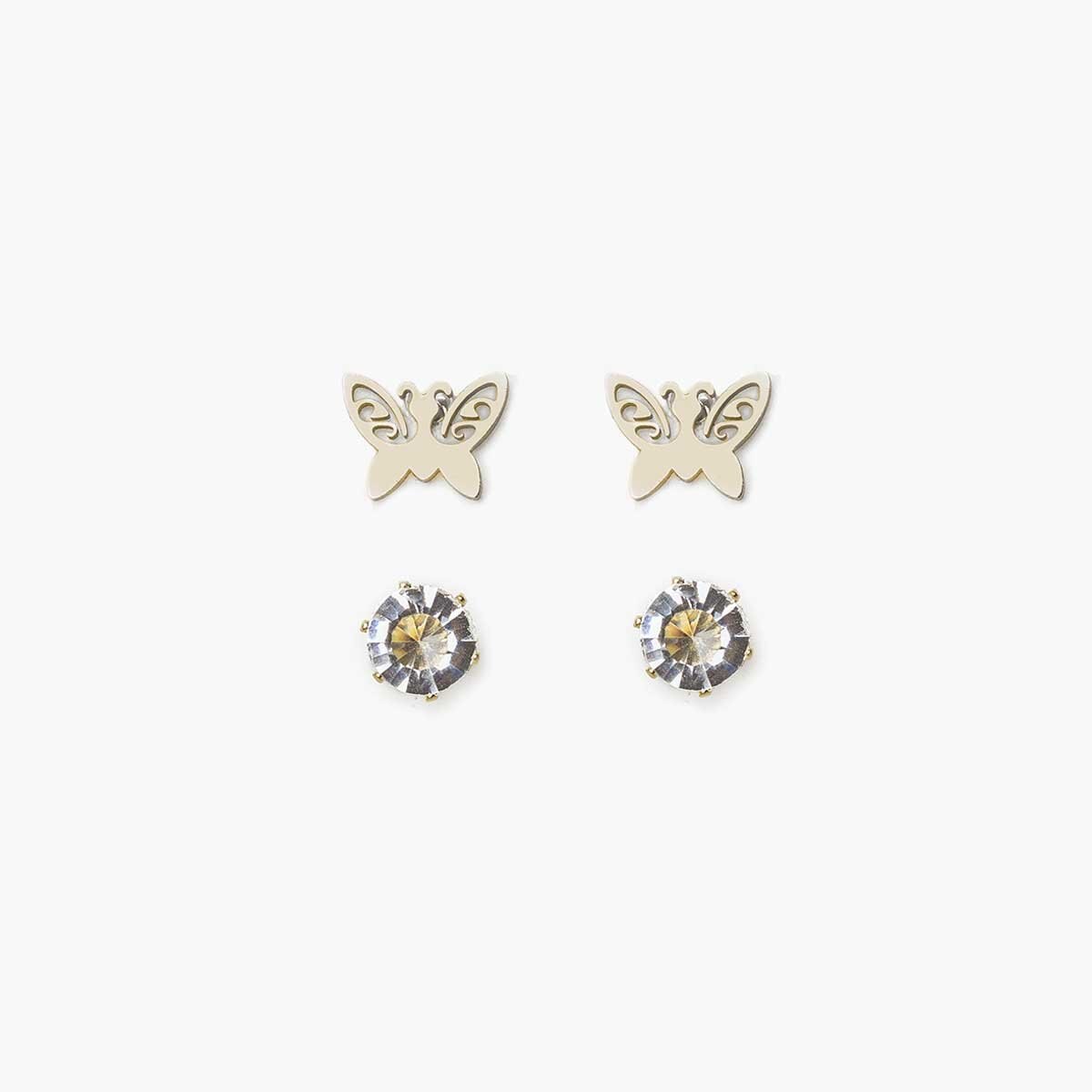 Set de Aretes 2 en 1 Dorado Wonder Charms