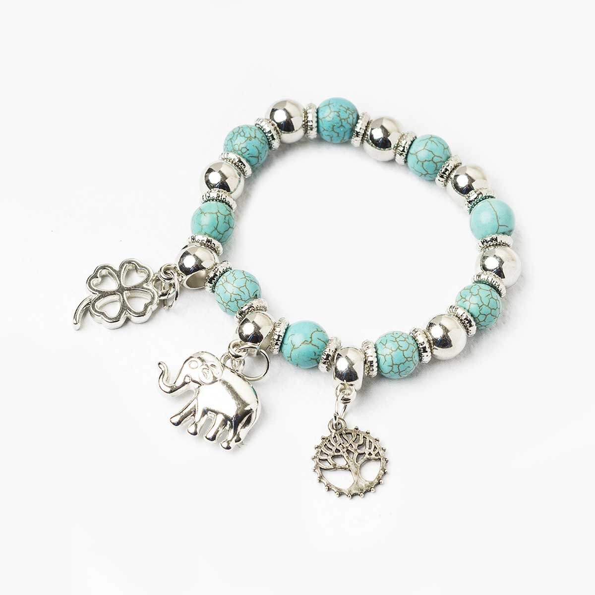 Pulsera Elástica Turquesa Wonder Charms