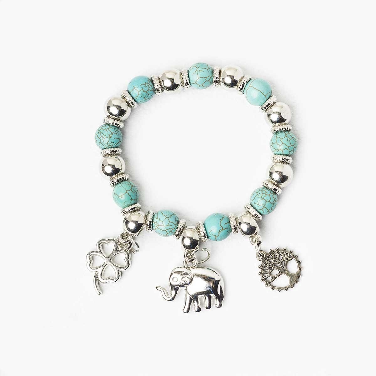 Pulsera Elástica Turquesa Wonder Charms