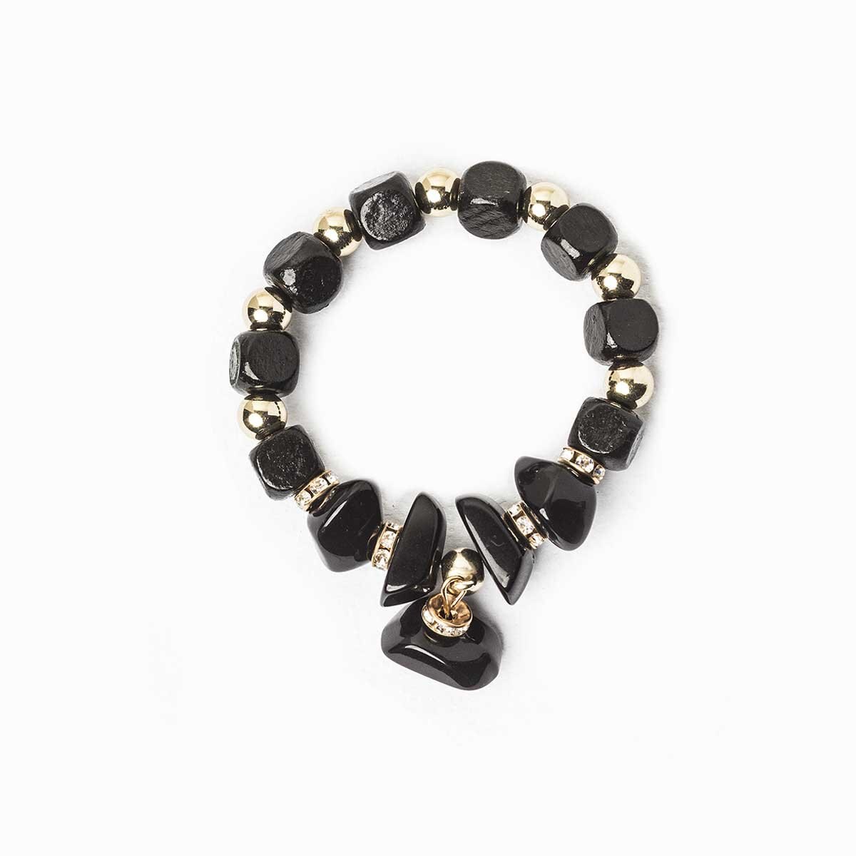 Pulsera Elástica Negro Wonder Charms